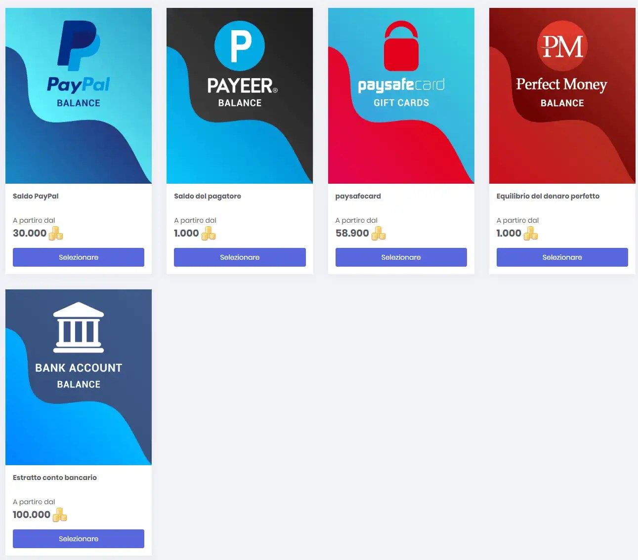 Puoi quindi scambiare i tuoi punti con skin, giochi, buoni regalo e criptovalute.
